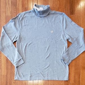 Mens Brooks Brother Turtleneck Shirt Gray Large